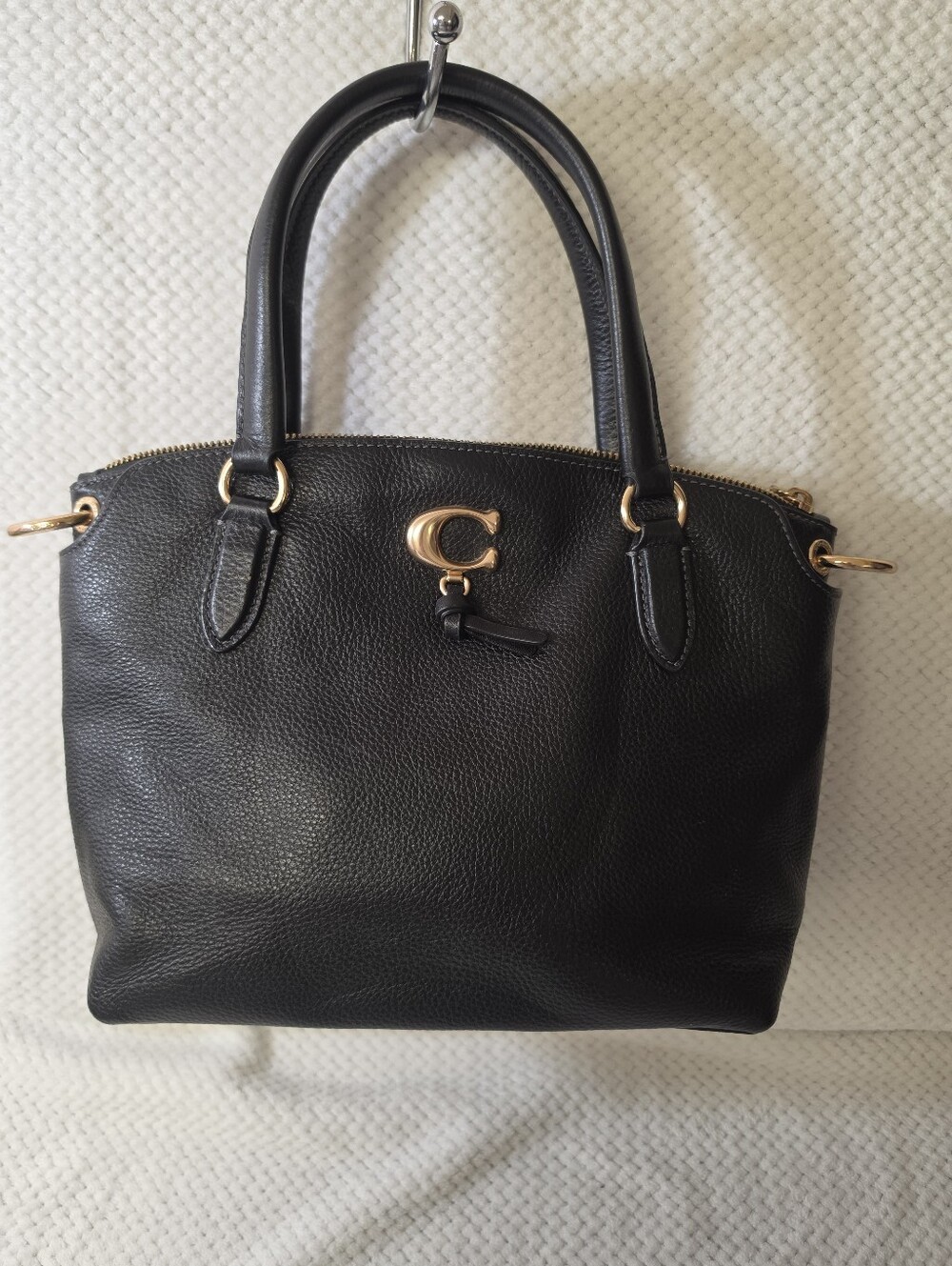 Coach Remi Satchel Black Pebbled Leather Handbag - Excellent Condition